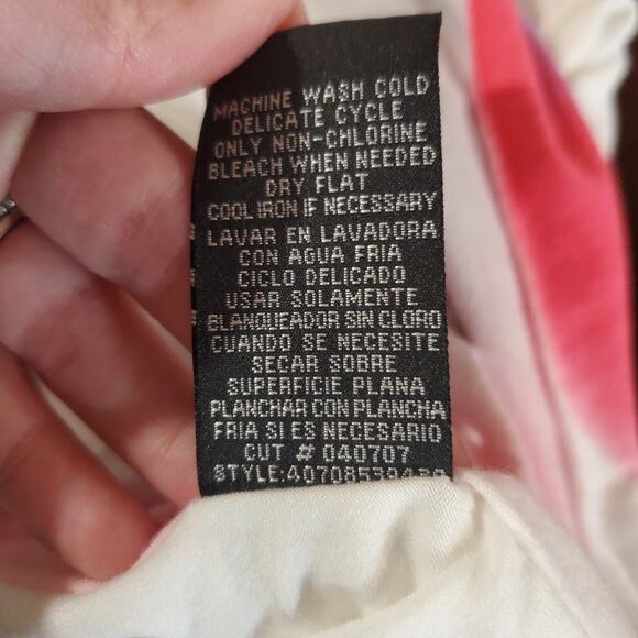 Vtg Rampage Y2K V-Neck Babydoll Batwing Sleeve Top Size S Tribal Tiki Mask Aztec - Picture 8 of 10